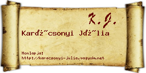 Karácsonyi Júlia névjegykártya