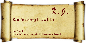 Karácsonyi Júlia névjegykártya