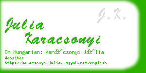 julia karacsonyi business card